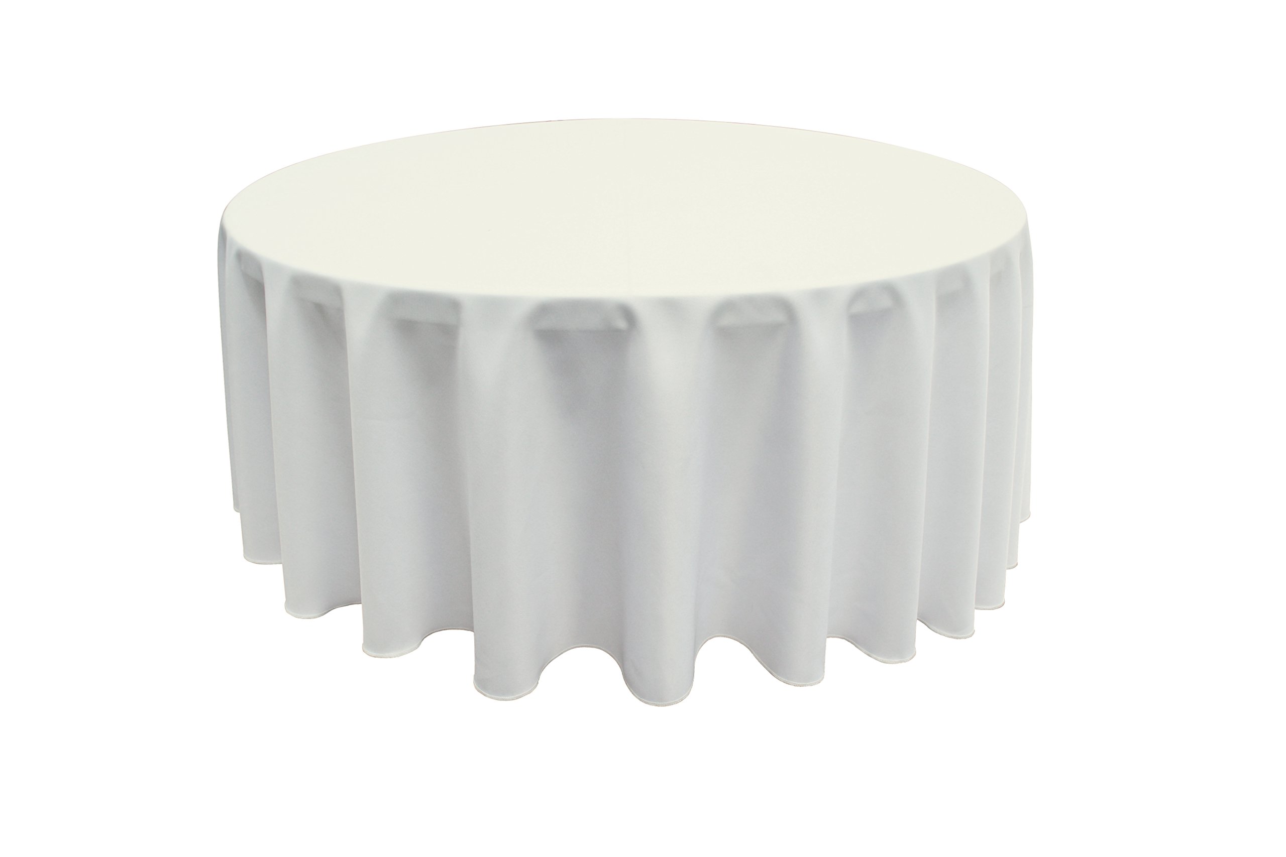 GEFEII Kitchen Tablecloth 90 inch Round Tablecloths Solid Polyester Table Cloth for Wedding Party Restaurant Banquet Dining Buffet Table Picnic Decorations (Round-90 inch, Ivory)