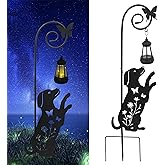 Guangxie Solar Dog Lantern Garden Stakes - Outdoor Decorative Solar Lights for Yard, Patio, Pathway - Weatherproof Metal Dog Stake with Auto Night Lighting