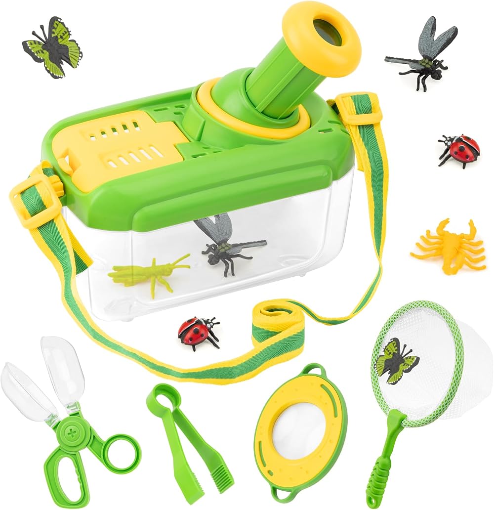 Funsland Bug Hunting Kit for Children 5 Pcs 12 Insects Outdoor Explorer Toy Set