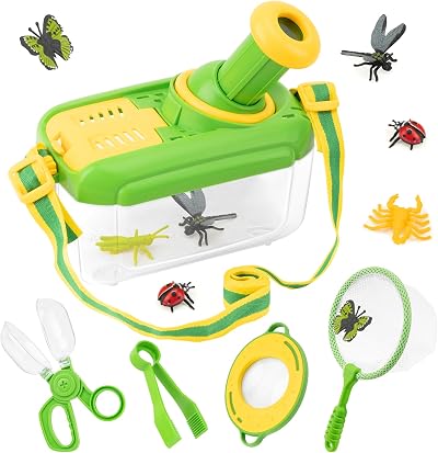 Funsland Bug Hunting Kit for Children 5 Pcs 12 Insects Outdoor Explorer Toy Set