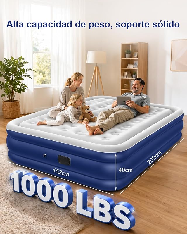 Colchón Hinchable, [200x152x40cm] Grande Colchón Inflable