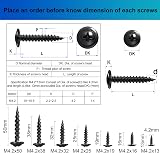 FandWay M4.2x16mm Wafer Head Self-Tapping Screws 100 pcs Black view 3