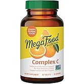 MegaFood Complex C - Vegan Vitamin C Immune Support Supplement, Vitamin C Supplement Made with Real Food Including Orange, Cranberry & Brown Rice, Gluten-Free - 30 Tablets, 30 Servings