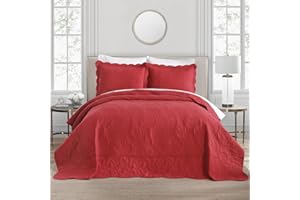 ENASAL Pure Cotton Jacquard Bedspread Quilt Bedding Sets Queen Size, 3 Pieces Reversible Comforters Coverlets for All Seasons