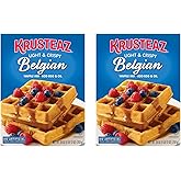Krusteaz Light & Crispy Belgian Waffle Mix - No Artificial Flavors, Colors, or Preservatives - 28 OZ (Pack of 2) (Packaging M