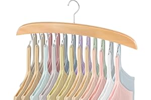 FITNICE Tank Top Hanger, Bra Hangers for Closet Organizer 360° Rotating 24 Foldable Metal Hooks Tie Rack Hanger for Men Space Saving Non-Slip Hanging for Camisoles Belts Bathing Suit Scarves 1 Pack