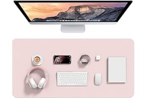 Hsurbtra Desk Pad, 35.5" x 17" PU Leather Desk Mat, XXL Extended Mouse Pad, Waterproof Desktop Blotter Protector, Non-Slip Ul