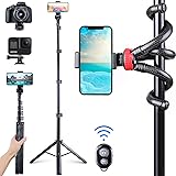 Phone Tripods, 2 Pack of 62'' Extendable Selfie Stick and Octopus Phone Tripod, Fast and Stable Bluetooth Remote Pair, Anwas 