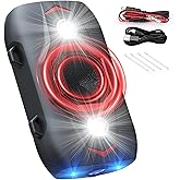 Ultrasonic Rodent Repellent for Car Engines, Under Hood Mouse Repellent with 4 LED Strobe Lights, USB Powered, Keep Rats, Mice and Squirrels Away from Vehicles, RVs, Garages, Attics (1, Black)