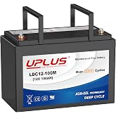 UPLUS 12V 100Ah Deep Cycle Leisure Battery, LDC12-100M Hybrid Gel AGM Maintenance Free BCI Group 27 Size Rechargeable Batteri