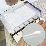 SZXMDKH 5 Pcs A5 Plastic Zipper Budget Binder Pockets 6-Hole Folders view 2