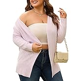 Imimtuan Womens Plus Size Cardigan Sweaters 2025 Fall Long Sleeve Knit Open Front Outerwear Sweater Coat