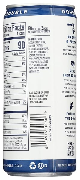 LA COLOMBE DRAFT LATTE – 9 FL OZ – COLD-PRESSED ESPRESSO AND FROTHED MILK – MADE WITH REAL INGREDIENTS – GRAB AND GO COFFEE
