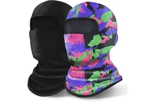 YESLIFE 2 Pieces UPF 50+ Balaclava Ski Mask, Motorcycle UV Protector, Motorcycle Helmets Face Mask for Men and Women
