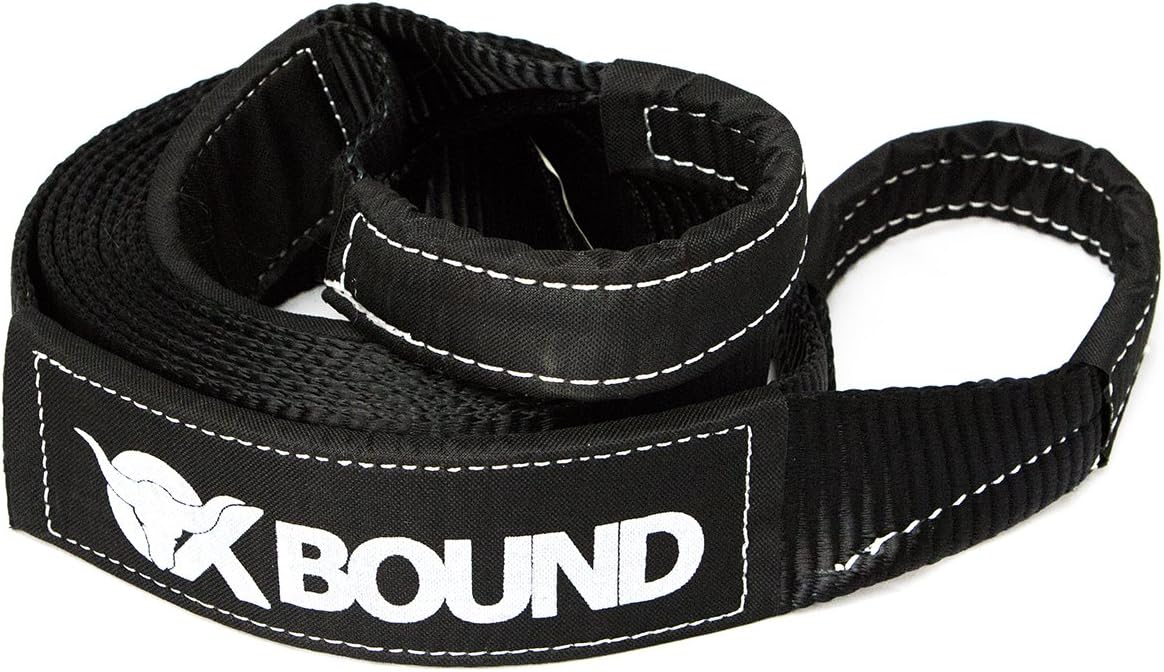 OXBOUND Premium Tow Strap - Heavy Duty Towing Recovery Strap : 3" x 20' with 30,000 lb Capacity (Black)