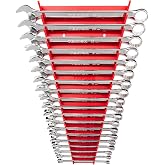 TEKTON Combination Wrench Set, 19-Piece | WCB91202 | 6 - 24 mm, Rack
