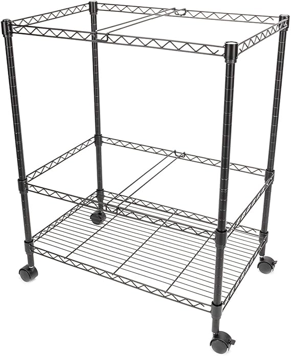 Two Tier Metal Rolling Mobile File Cart for Letter/Legal Size Office Supplies