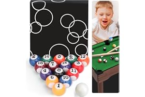 ACCENCYC 0.98 Inch Mini Billiard Balls Set, 16PCS Kids Pool Balls for Children's Table, Indoor/Outdoor Fun Game Toy Accessories for Children Over 36 Months
