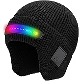 Atapeas Beanie with Light, Type-C Rechargeable Unisex Beanie Knit Cap, Christmas Stocking Stuffers Gifts