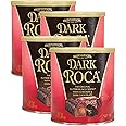 Brown & Haley Almond DARK ROCA Canister, Individually Wrapped Dark Chocolate Candy, Buttercrunch Toffee with Almonds Covered in Chocolate, 10 Ounces (Pack of 4)