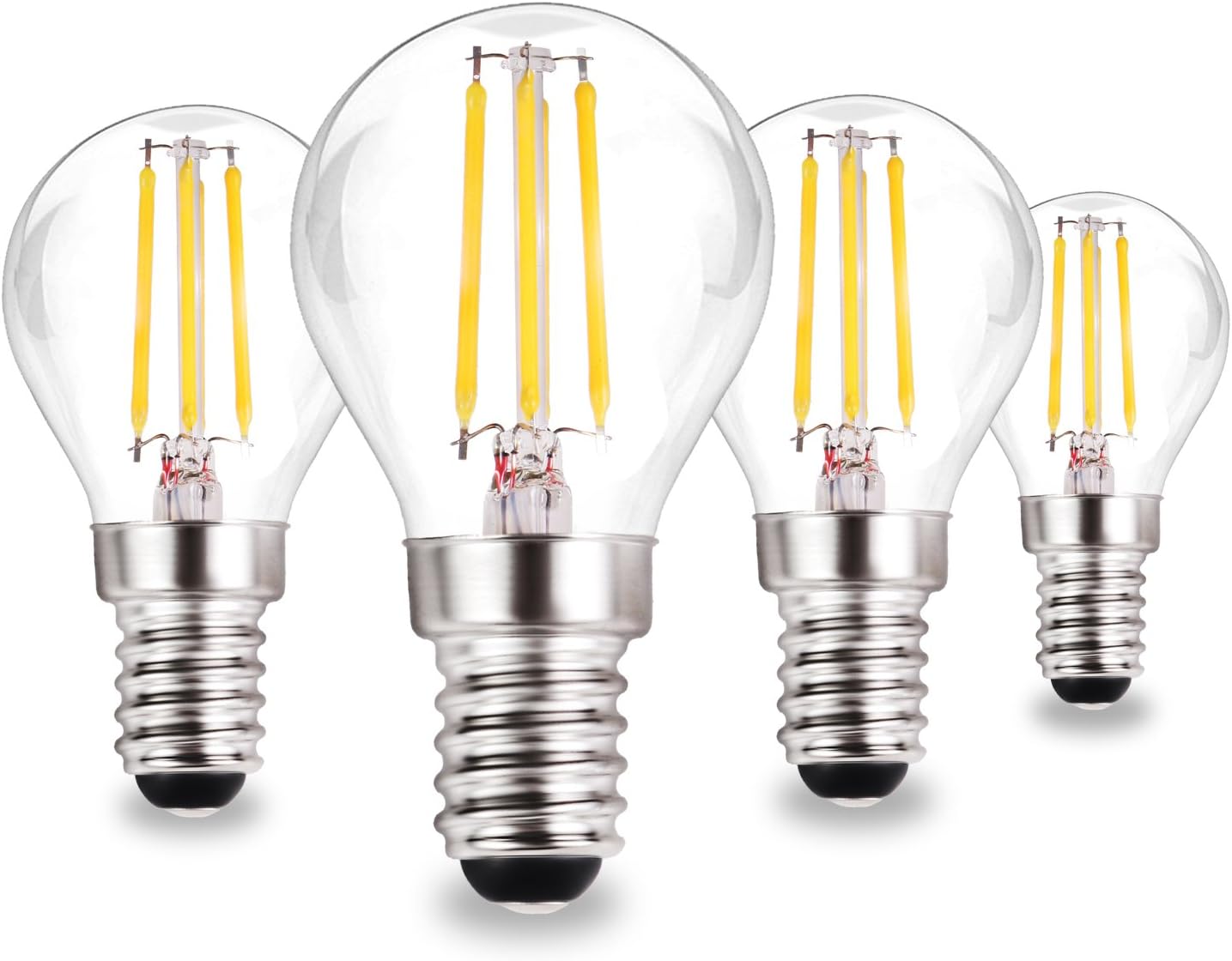 LOWELLTEK 4W E14 Filament LED Bulb, 2700K G45 Golf Shape Small Screw Cup LED Edison Antique Filament Bulb, 40W Incandescent Replacement (E14) [Energy Class A+]