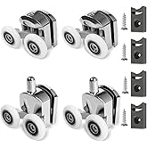 Shower Door Rollers, Set of 4, Chrome Finish