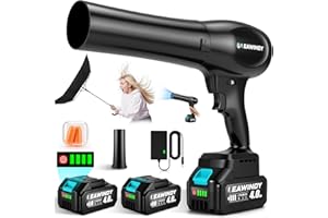 Cordless Leaf Blower with 2 X 4.0Ah Batteries and Charger, 800000RPM Handheld Leaf Blower & 6 Speed Mode, Lightweight Mini Tu