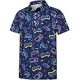 Cuddomper Boys Polo Shirts Hawaiian Golf Clothes Fashion Short Sleeve Kids Cool School Uniform 5-14T