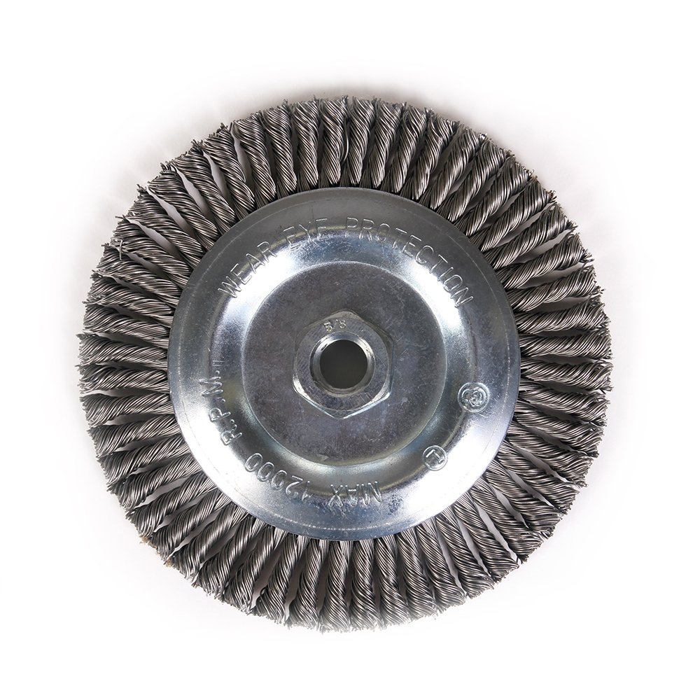 Photo 1 of Mercer Industries 186071B - 7" x 3/16" x 5/8"-11 Premium Stringer Bead Wire Wheels, .020 Tempered Steel Wire (5 pack)