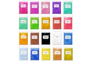 YESOGREAT Mica Powder for Epoxy Resin - 20 Colors Shimmery Pigment Powder - Mica Powder for Soap Making, Lip Gloss, Bath Bombs, Nail & Art Crafts, Slime