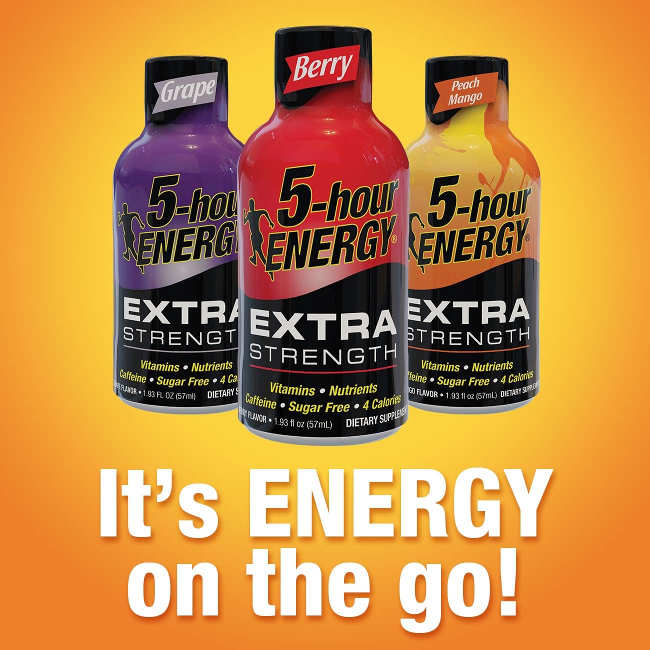 5 Hour Energy Shot Extra Strength Peach Mango- 48 Pack of 2 Ounce Bottles: Sports & Outdoors