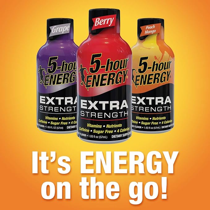 Amazon Com 5 Hour Energy Shot Extra Strength Berry 1 93 Oz 12 Count Energy Shot Sports Nutrition Endurance And Energy Shots Grocery Gourmet Food
