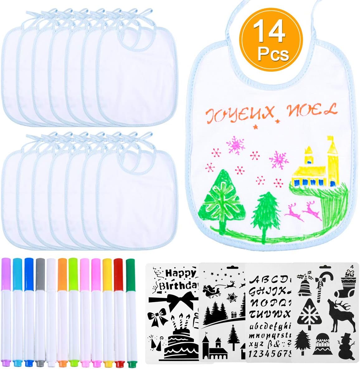 Bebe Puericulture Bavoirs Alianzagestion Com Zitfri 14 Pcs Bavoir Blanc Bebe Bavoir A Personnalise Bavette Blanche Cotton Bavoir Dessin Baby Shower Bavoir Blanc Uni Pour Diy Peindre 12 Marqueurs Textiles 4 Modeles