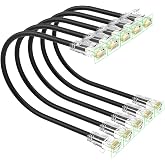 Xcftaud Cat 6 Patch Cables 3 feet (5Pack), Slim Cat6a Ethernet Patch Cable 10Gbps 550Mhz, UTP Pure Copper Patch Cables Cat6, Flexible Thin Cat6a Patch Cable for Network Devices Setup, Black
