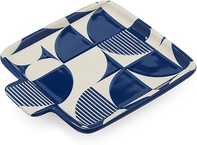 Cooksmart Bauhaus Geo Ceramic Spoon Rest - Elegant Kitchen Accessory
