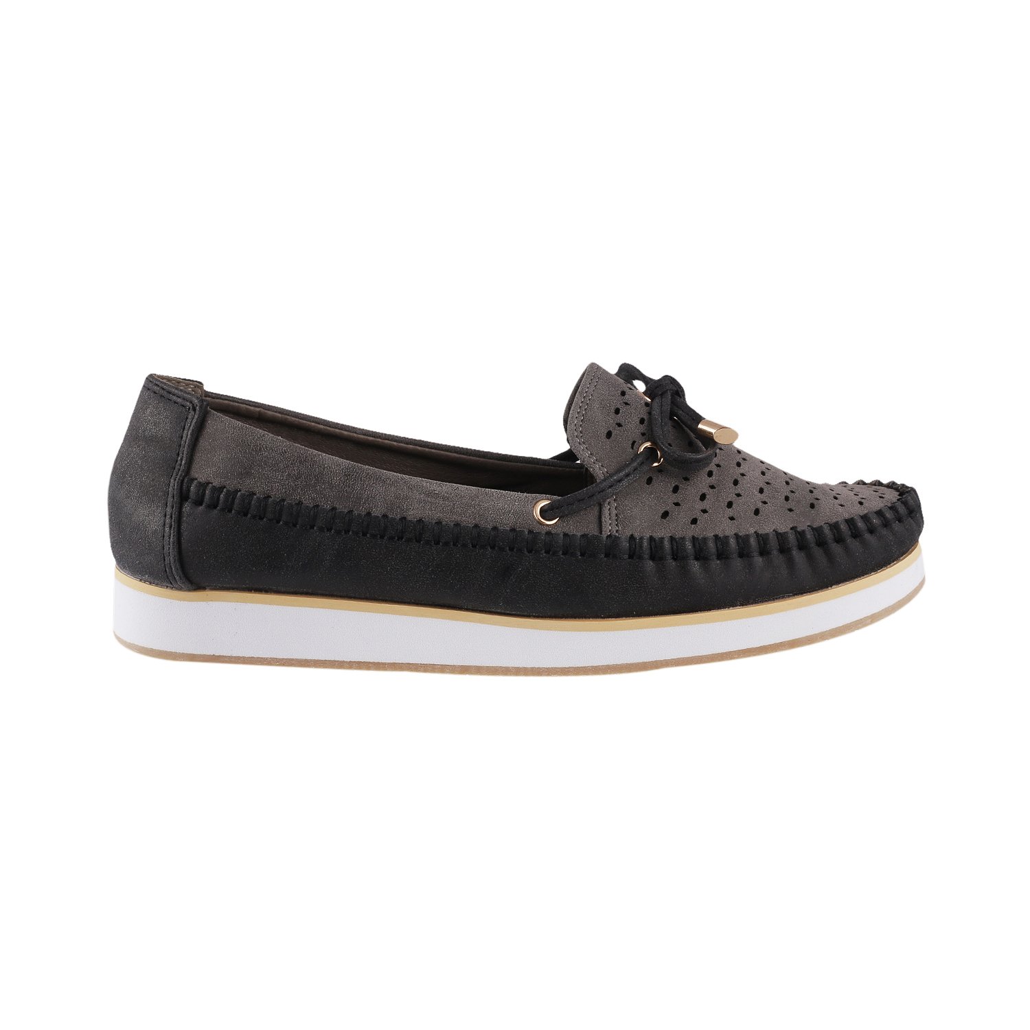 mochi women grey synthetic loafers ( 31-8174 )