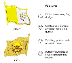 Vatican City (Holy See) Flag Lapel Pin - Enamel