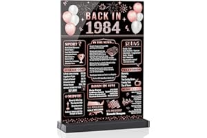 WEMING 40th Birthday Decorations for Women, 40th Anniversary Decorations, 40 Year Old 1984 Birthday Party Decoratinos, Back in 1984 Poster Table Sign