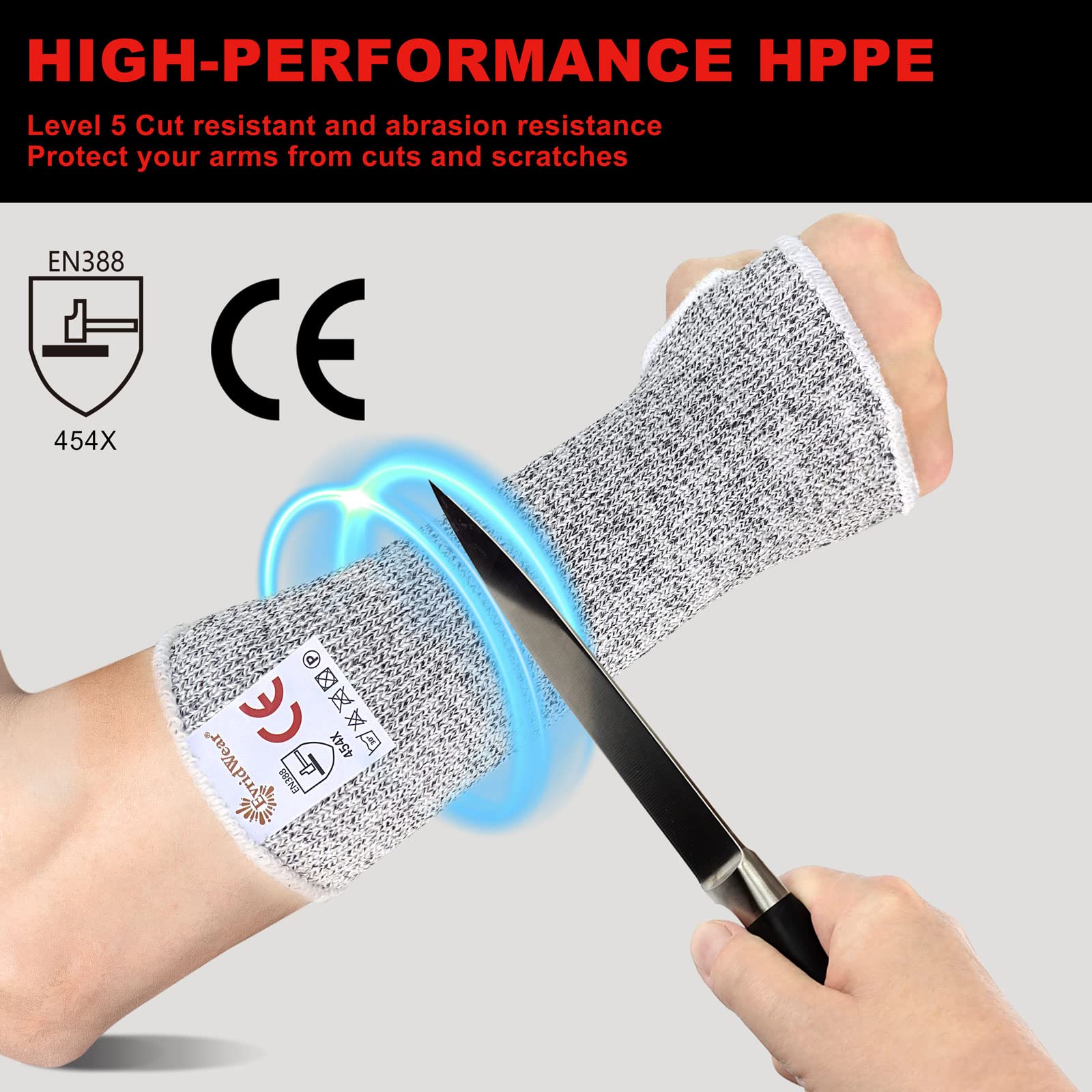 Evridwear Arm Protectors for Thin Skin and Bruising Cut Resistant Arm Sleeves Arm Guards Protective Sleeves for Men Women