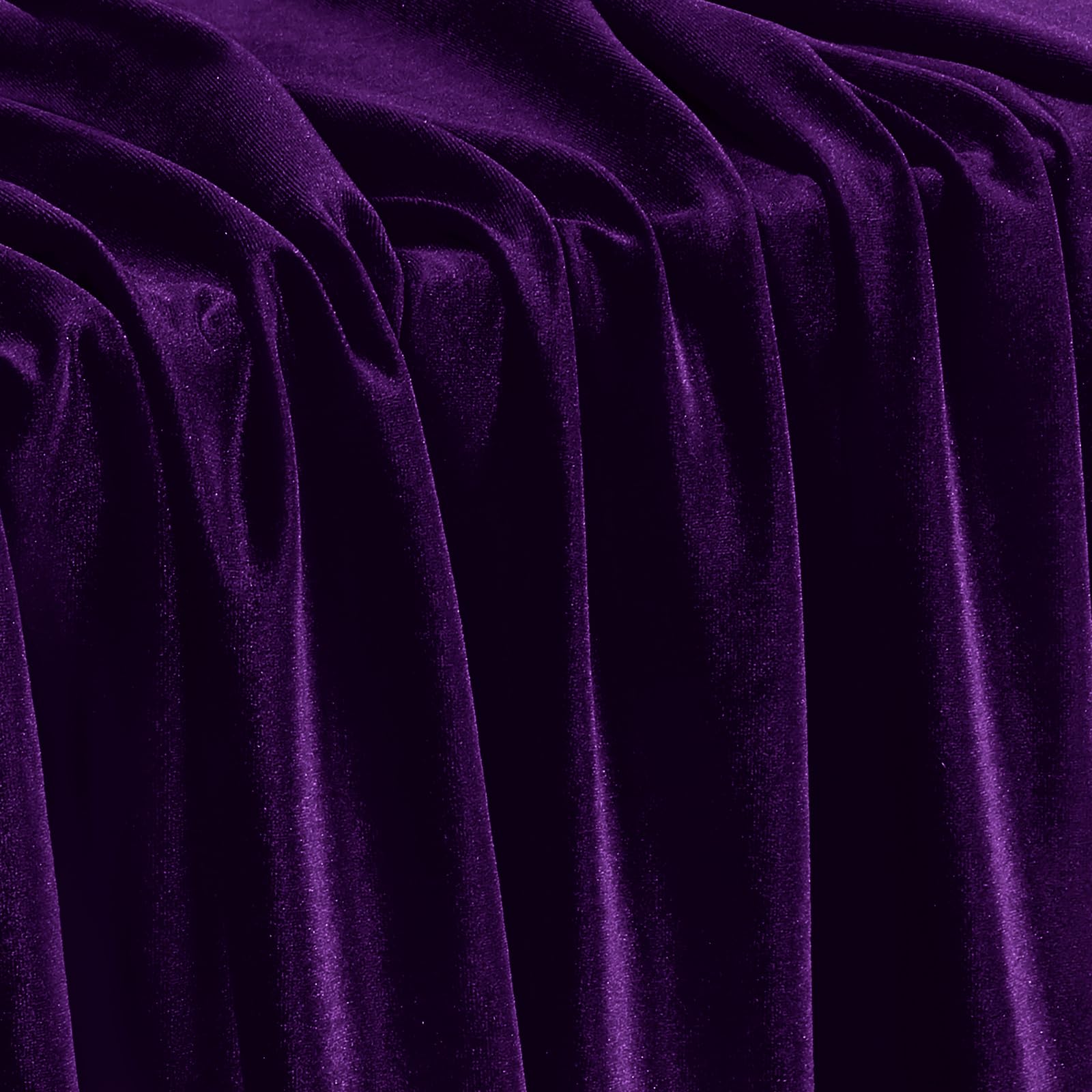 Photo 1 of KKJIAF Purple Stretch Velvet Fabric 60 Inch Wide, 1 Yard Soft Stretchy Fabric for Sewing Clothes, Apparel, Costume, Crafts - 90% Polyester 10% Spandex