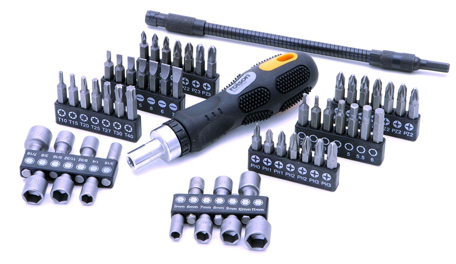 Rolson 28428 58 pc Ratchet Handle Screwdriver & Bit