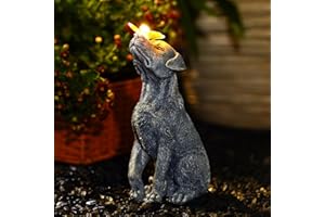 Fashionoda Garden Statue Dog Figurine Decor – Outdoor Decoration with Butterfly for Garden Yard Lawn Home Decor Outside : Christmas Memorial Gifts for Women Mom Grandma