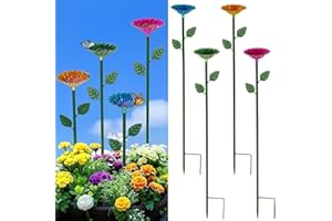 GENERIC 4 Pack Bee Watering Station, Metal Bee Feeder Cups with Colorful Flower Design,Butterfly Bee Bath Bowl for Outdoor Garden Yard Decor (Green, Blue, Yellow, Purple)