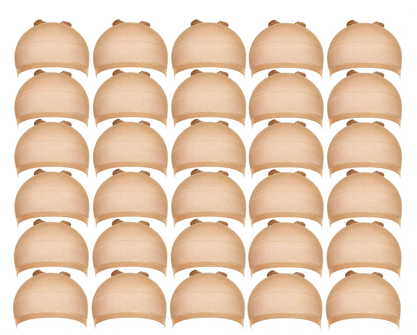 Stocking Wig Caps, DEPHNARSA 24pcs Stretchy Nylon Wig Caps Stocking Caps For Wigs Wig Caps For Women Man (Beige)