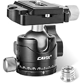 Low Profile Ball Head, CAVIX H-29S Camera Tripod Head Metal Ball Head with Arca Swiss Quick Release Plate Bubble Level Load Capacity 22 Lbs/10kg&hellip;