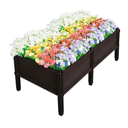 ComSaf Huerto Urbano Kit Planter Marrón Cuadrado Paquete de 2 ...