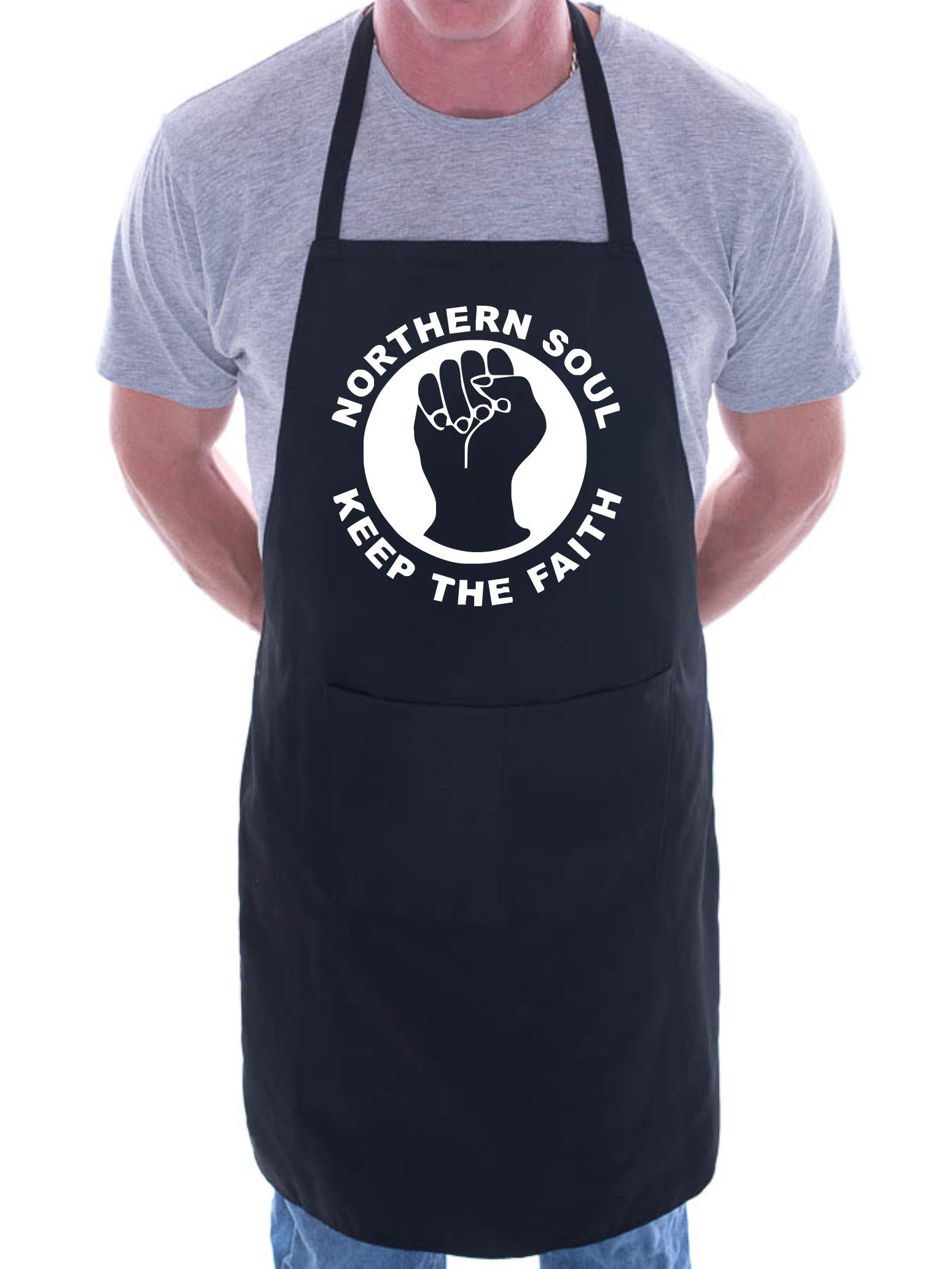 Print4U Northern Soul Music BBQ Cooking Funny Novelty Apron Black
