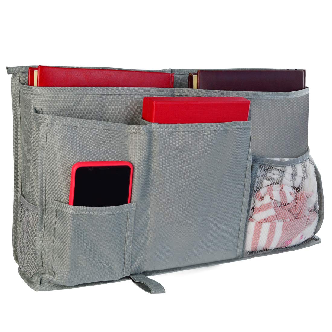 Bedside Storage Bag (8 Pockets) Tongcloud Caddy Hanging Organizer for Headboards, Bed Rails, Dorm Rooms, Bunk Beds, Apartments, Bathrooms