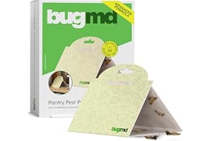 BugMD Pantry Moth Traps (6-Pack) – Pheromone-Based Sticky Glue Traps, Non-Toxic, Kills Indian Meal Moths – Kitchen & Food-Storage Safe - Original
