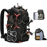 TARION FPV Drone Camera Backpack Extra Large 30L FlightPro | External Mounts for 7 Drones, 17in Laptop Compartment, 6.7in Deep Interior for FPV Gear, Reinforced Launchpad, Rain Cover